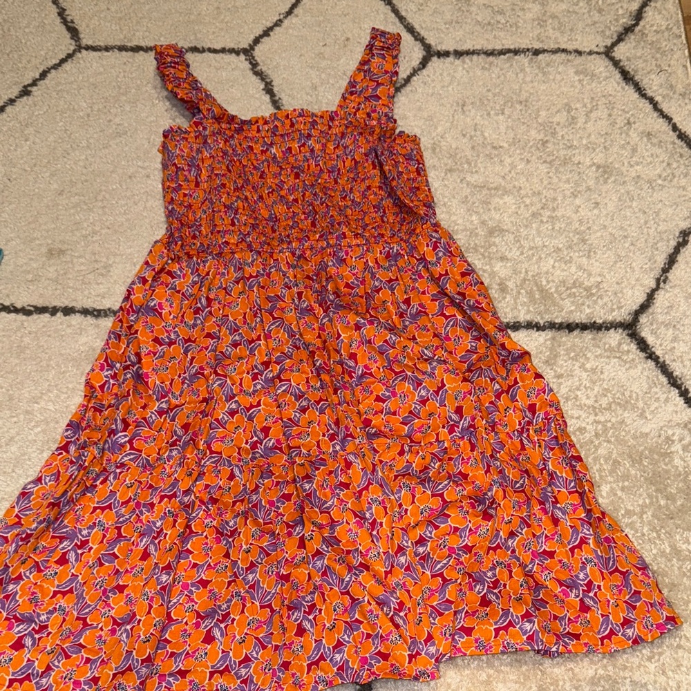 GAP Colorful Floral Dress with Orange and Purple